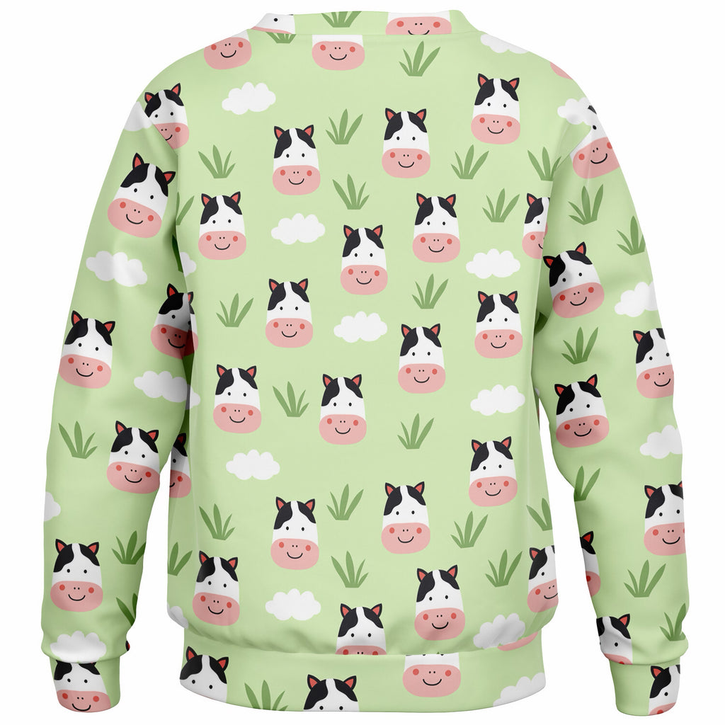 Kids Cute Cow Faces Sweatshirt – Ultra Soft & Stretchy, Cozy Fleece or Lightweight Sports Fabric Sweatshirt – Ultra Soft & Stretchy, Cozy Fleece or Lightweight Sports Fabric
