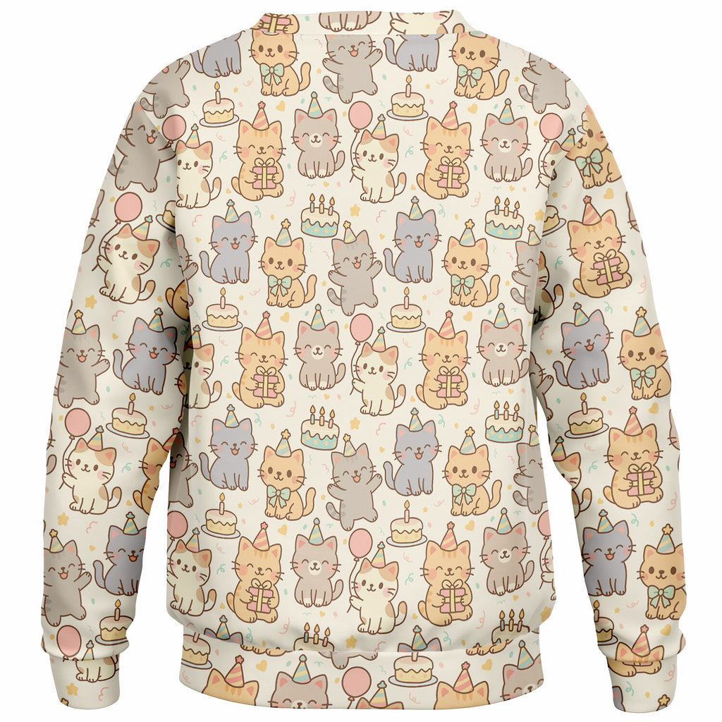 Kids Kitten Birthday Sweatshirt – Ultra Soft & Stretchy, Cozy Fleece or Lightweight Sports Fabric Sweatshirt – Ultra Soft & Stretchy, Cozy Fleece or Lightweight Sports Fabric