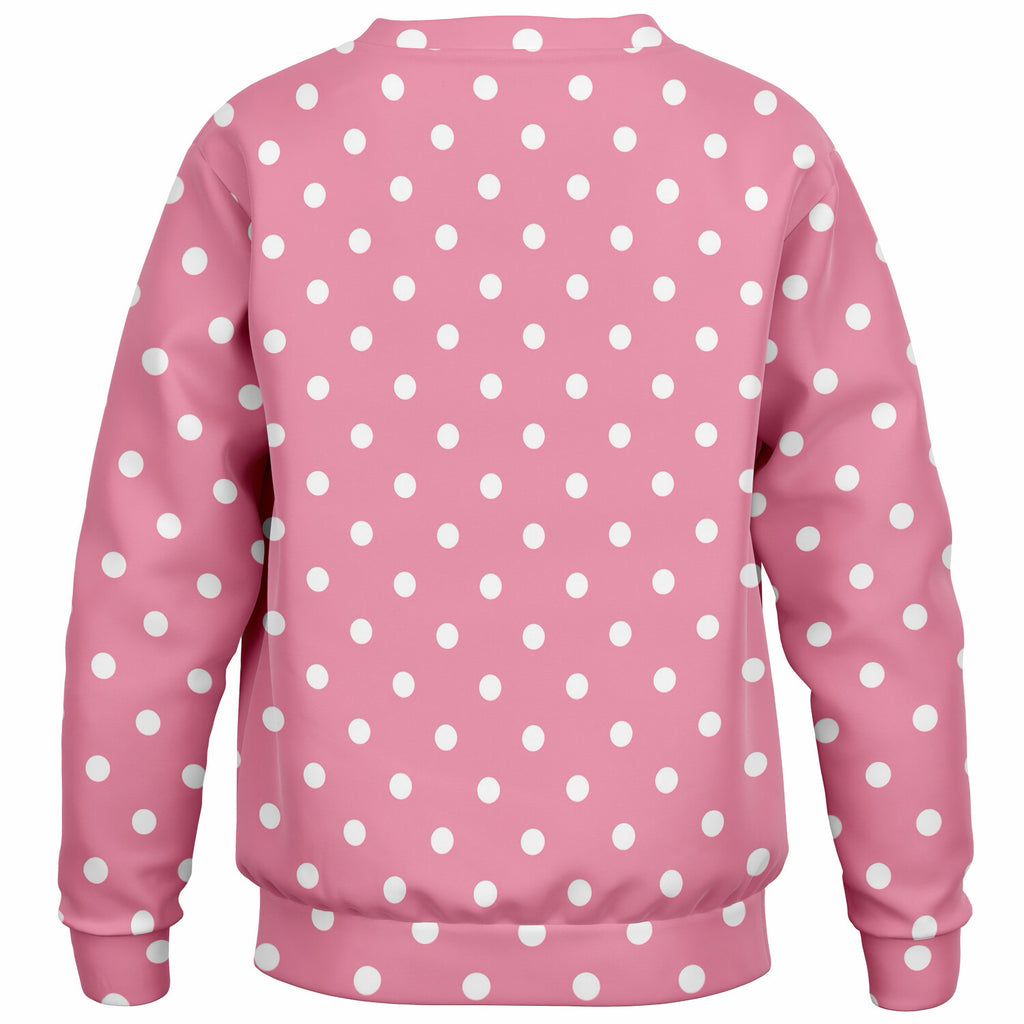 Kids Pink Polka Dot Sweatshirt – Ultra Soft & Stretchy, Cozy Fleece or Lightweight Sports Fabric Sweatshirt – Ultra Soft & Stretchy, Cozy Fleece or Lightweight Sports Fabric