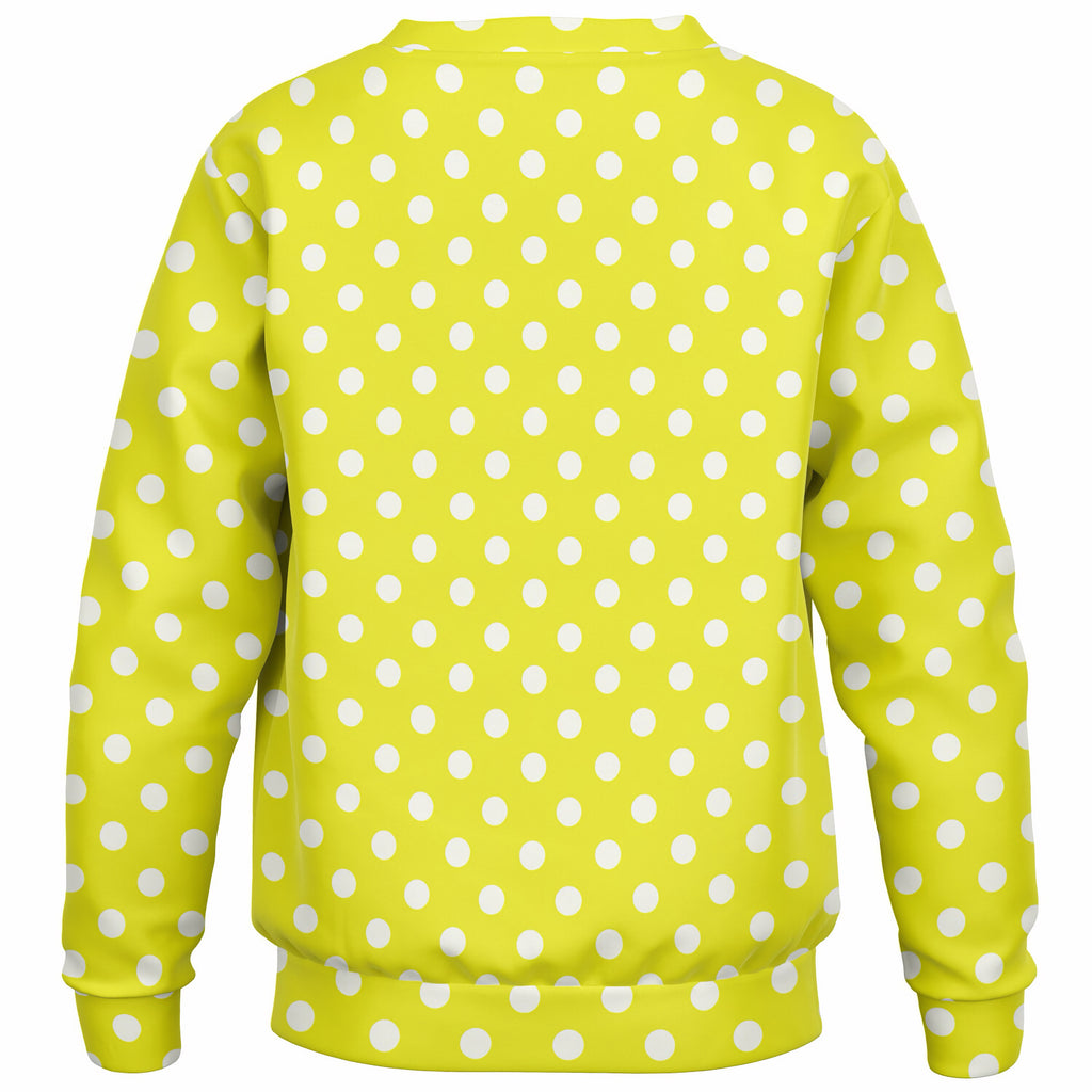 Kids Yellow Polka Dot Sweatshirt – Ultra Soft & Stretchy, Cozy Fleece or Lightweight Sports Fabric Sweatshirt – Ultra Soft & Stretchy, Cozy Fleece or Lightweight Sports Fabric