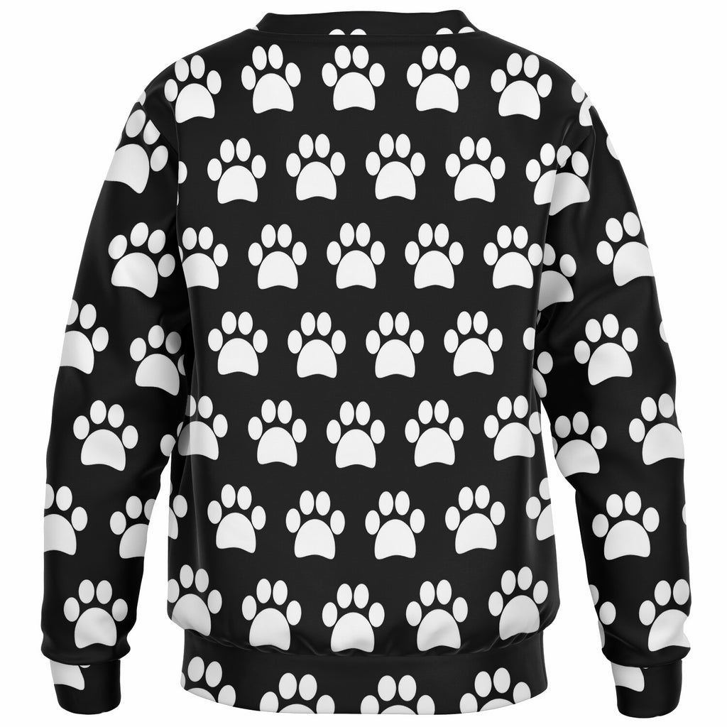 Kids Black Paw Print Sweatshirt – Ultra Soft & Stretchy, Cozy Fleece or Lightweight Sports Fabric Sweatshirt – Ultra Soft & Stretchy, Cozy Fleece or Lightweight Sports Fabric