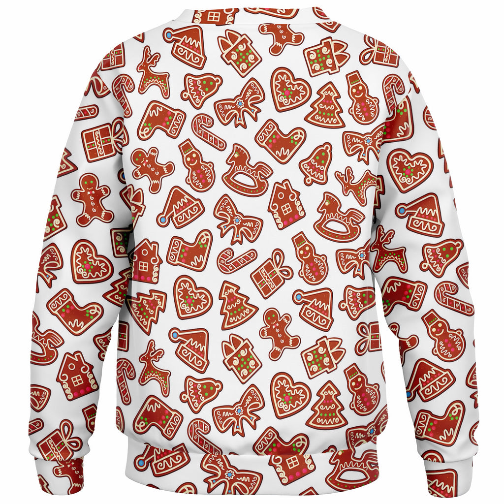 Kids Cute Holiday Cookies & Candy Canes Print Sweatshirt – Ultra Soft & Stretchy, Cozy Fleece or Lightweight Sports Fabric Sweatshirt – Ultra Soft & Stretchy, Cozy Fleece or Lightweight Sports Fabric