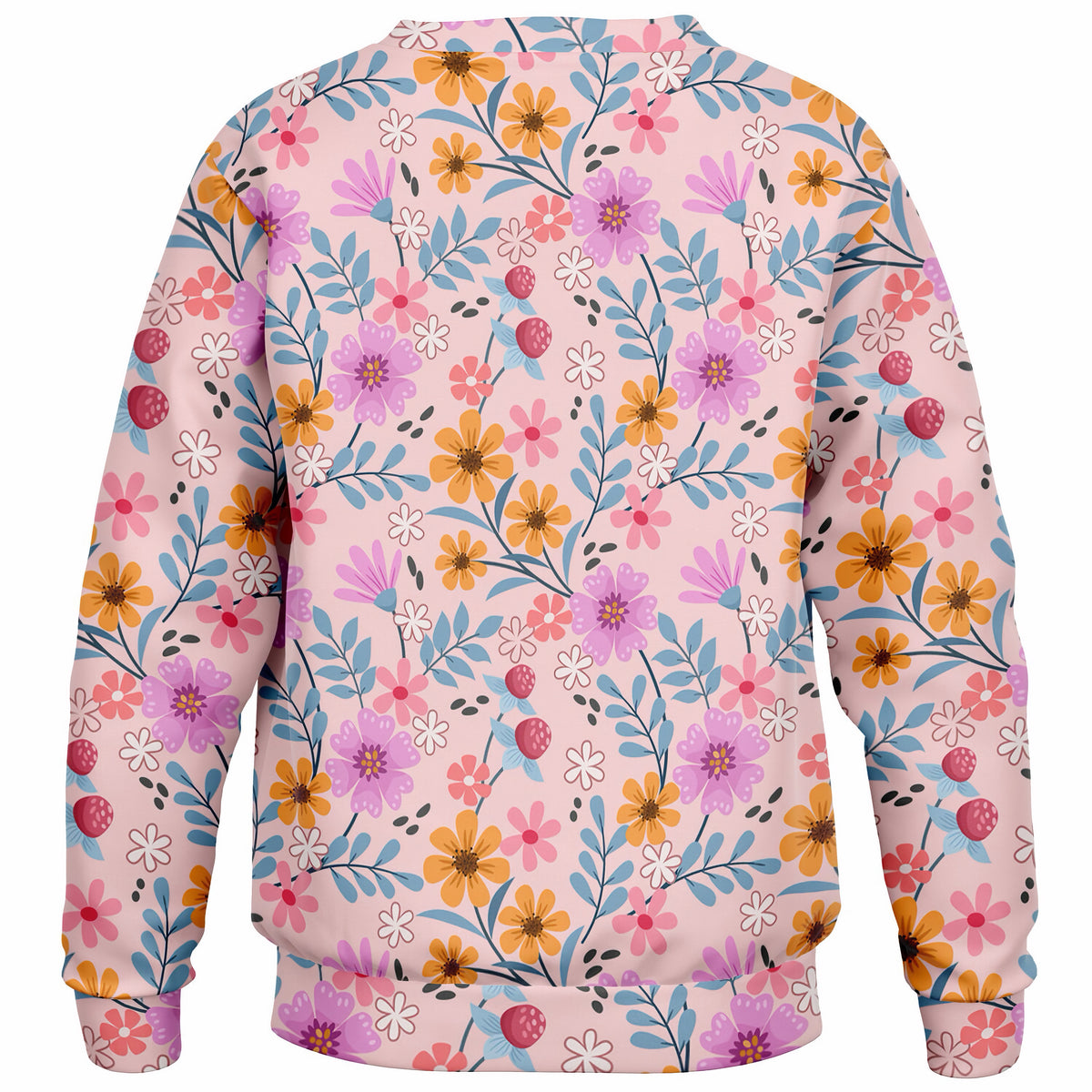 Girls Pink Wildflower Sweatshirt – Ultra Soft & Stretchy, Cozy Fleece or Lightweight Sports Fabric Sweatshirt – Ultra Soft & Stretchy, Cozy Fleece or Lightweight Sports Fabric