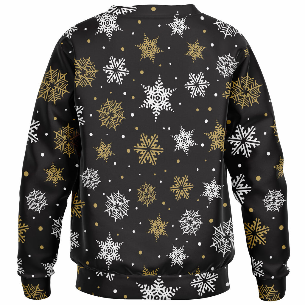 Kids Gold Snowflake Christmas Sweatshirt – Ultra Soft & Stretchy, Cozy Fleece or Lightweight Sports Fabric Sweatshirt – Ultra Soft & Stretchy, Cozy Fleece or Lightweight Sports Fabric