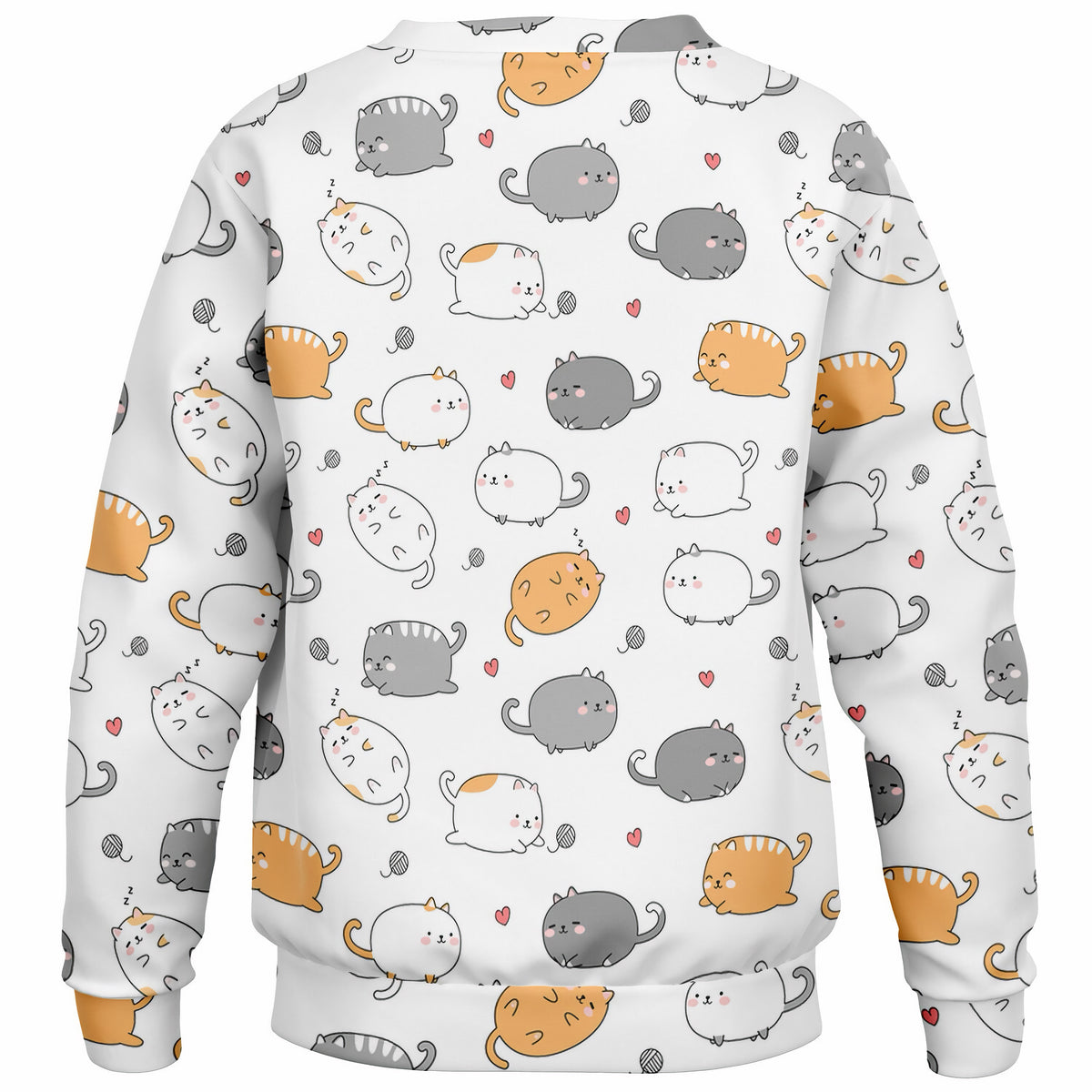 Kids Adorable Kawaii Kittens & Hearts Sweatshirt – Ultra Soft & Stretchy, Cozy Fleece or Lightweight Sports Fabric Sweatshirt – Ultra Soft & Stretchy, Cozy Fleece or Lightweight Sports Fabric