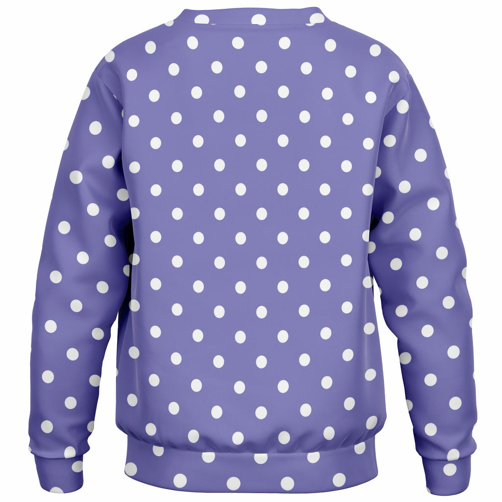 Kids Lavender Purple Polka Dot Sweatshirt – Ultra Soft & Stretchy, Cozy Fleece or Lightweight Sports Fabric Sweatshirt – Ultra Soft & Stretchy, Cozy Fleece or Lightweight Sports Fabric
