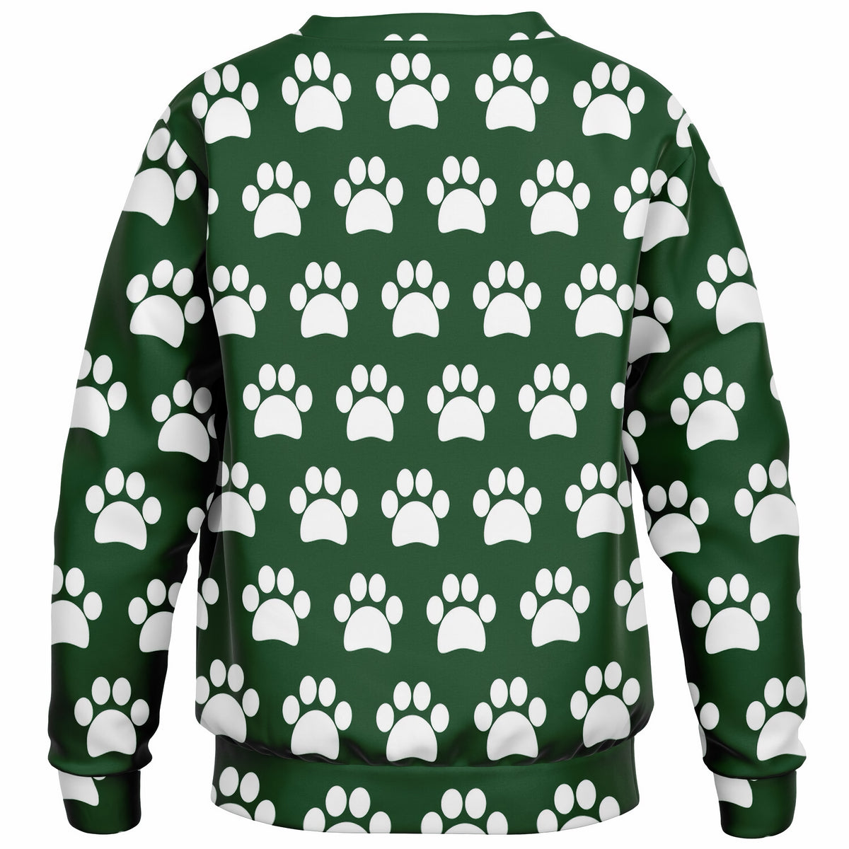 Kids Forest Green Paw Print Sweatshirt – Ultra Soft & Stretchy, Cozy Fleece or Lightweight Sports Fabric Sweatshirt – Ultra Soft & Stretchy, Cozy Fleece or Lightweight Sports Fabric