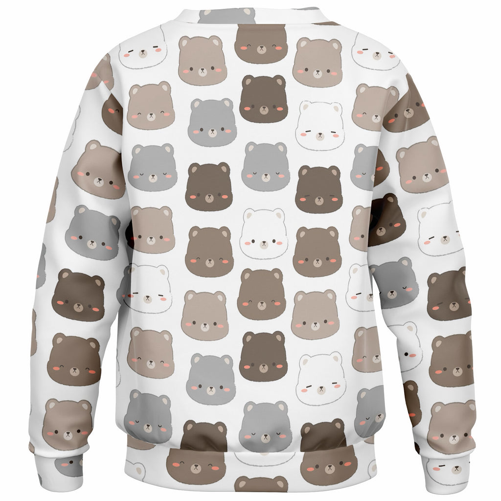 Kids Cute Bear Face Sweatshirt – Ultra Soft & Stretchy, Cozy Fleece or Lightweight Sports Fabric Sweatshirt – Ultra Soft & Stretchy, Cozy Fleece or Lightweight Sports Fabric