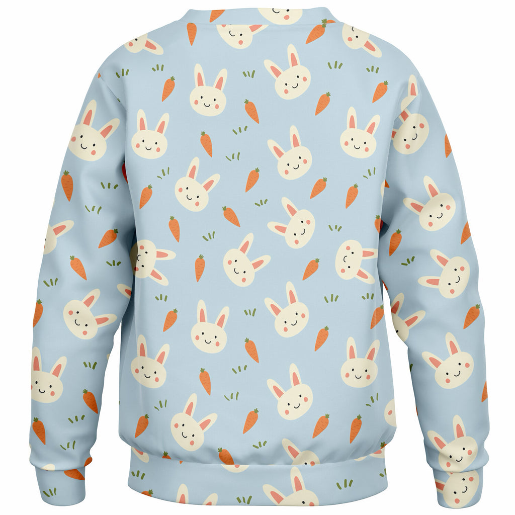 Kids Cute Bunny & Carrot Sweatshirt – Ultra Soft & Stretchy, Cozy Fleece or Lightweight Sports Fabric Sweatshirt – Ultra Soft & Stretchy, Cozy Fleece or Lightweight Sports Fabric