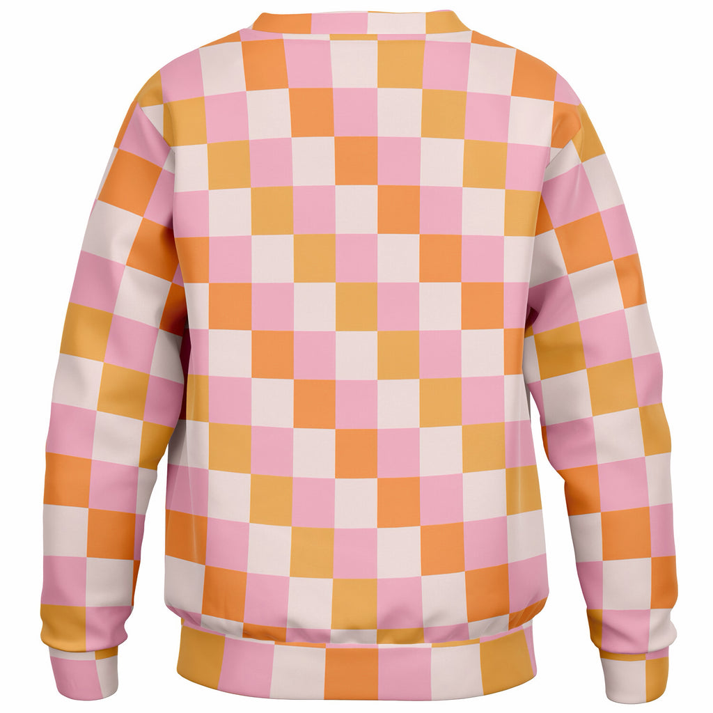 Girls Sunset Checkered Sweatshirt – Ultra Soft & Stretchy, Cozy Fleece or Lightweight Sports Fabric Sweatshirt – Ultra Soft & Stretchy, Cozy Fleece or Lightweight Sports Fabric