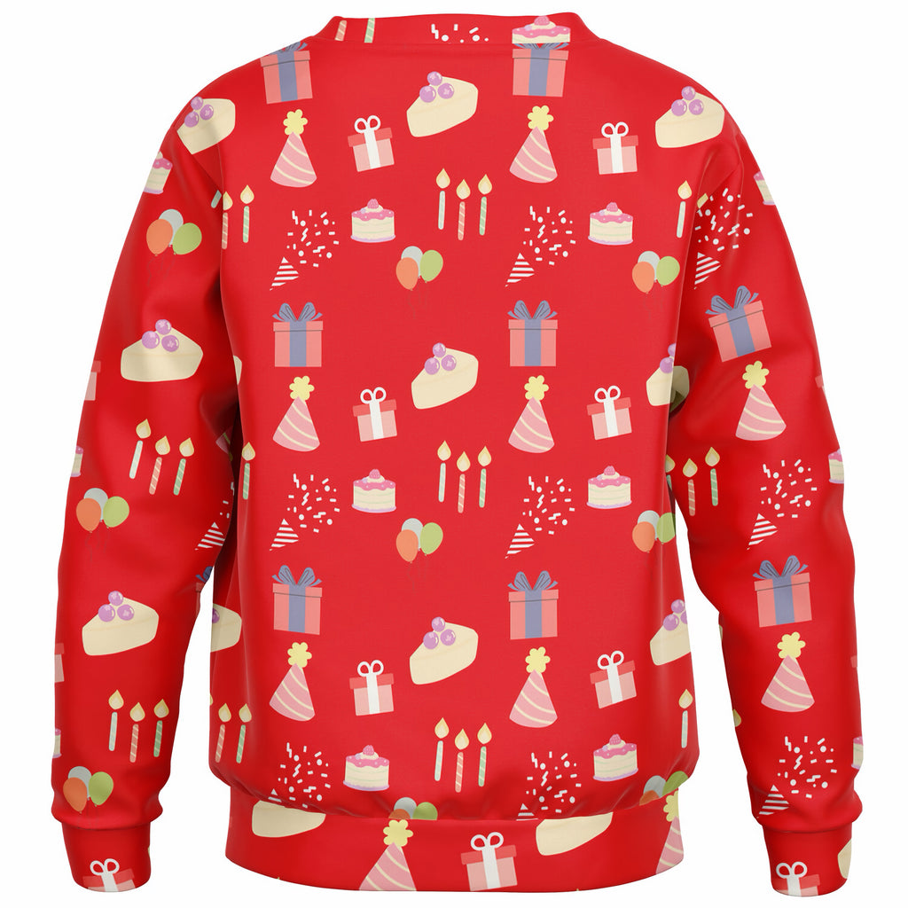 Kids Birthday Party Red Sweatshirt – Ultra Soft & Stretchy, Cozy Fleece or Lightweight Sports Fabric Sweatshirt – Ultra Soft & Stretchy, Cozy Fleece or Lightweight Sports Fabric