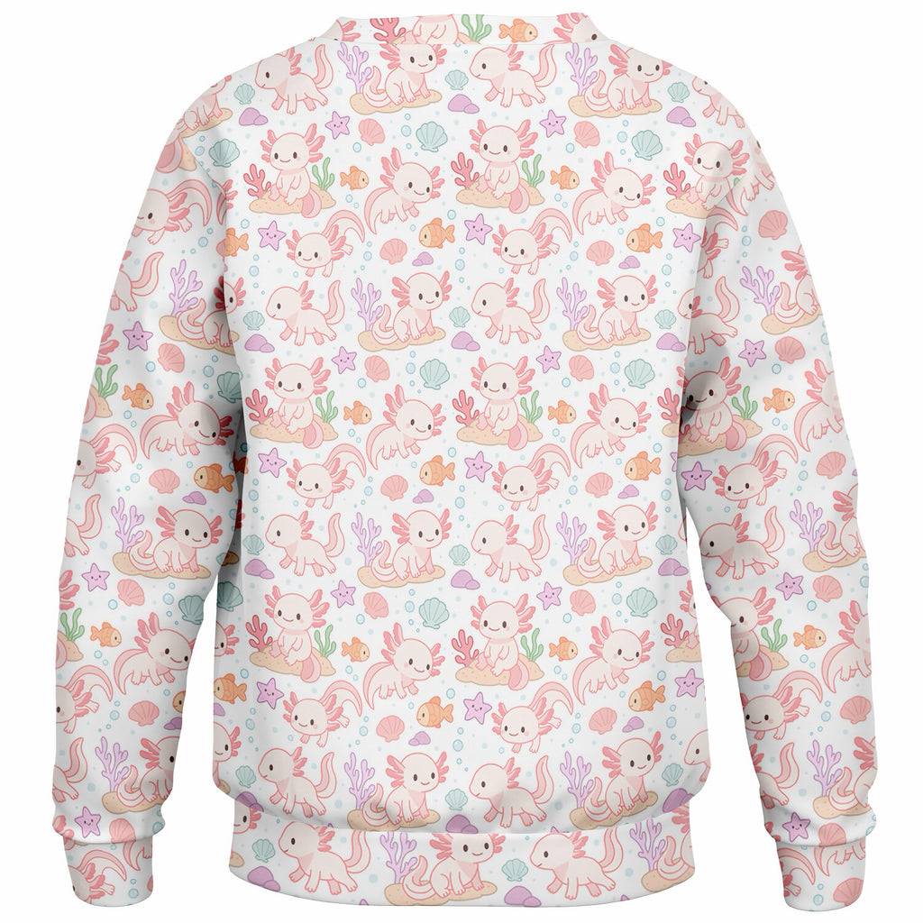 Girls Axolotl Sweatshirt – Ultra Soft & Stretchy, Cozy Fleece or Lightweight Sports Fabric Sweatshirt – Ultra Soft & Stretchy, Cozy Fleece or Lightweight Sports Fabric