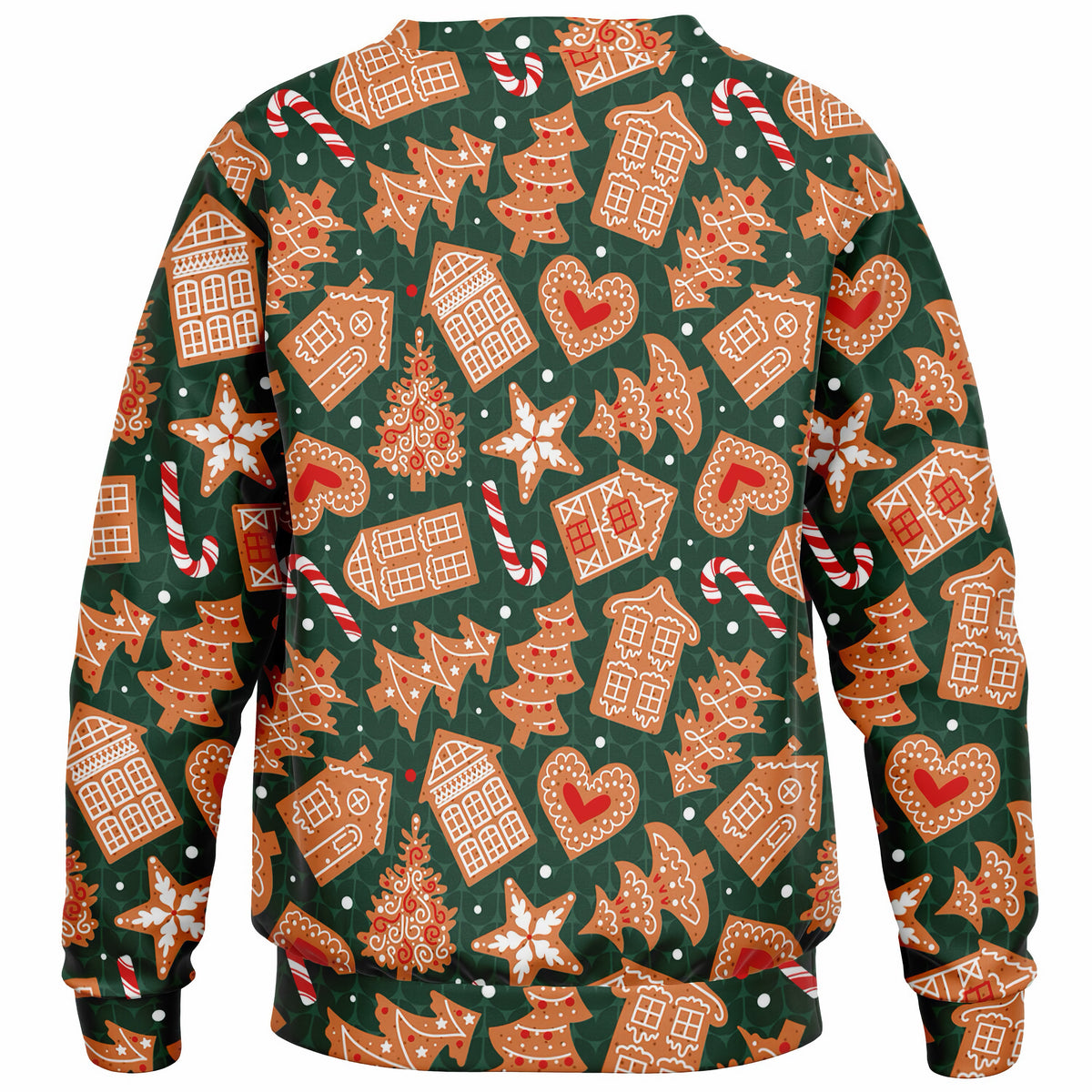 Kids Green Christmas Gingerbread Sweatshirt – Ultra Soft & Stretchy, Cozy Fleece or Lightweight Sports Fabric Sweatshirt – Ultra Soft & Stretchy, Cozy Fleece or Lightweight Sports Fabric