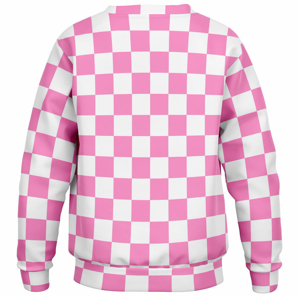 Girls Pink Checkered Sweatshirt – Ultra Soft & Stretchy, Cozy Fleece or Lightweight Sports Fabric Sweatshirt – Ultra Soft & Stretchy, Cozy Fleece or Lightweight Sports Fabric