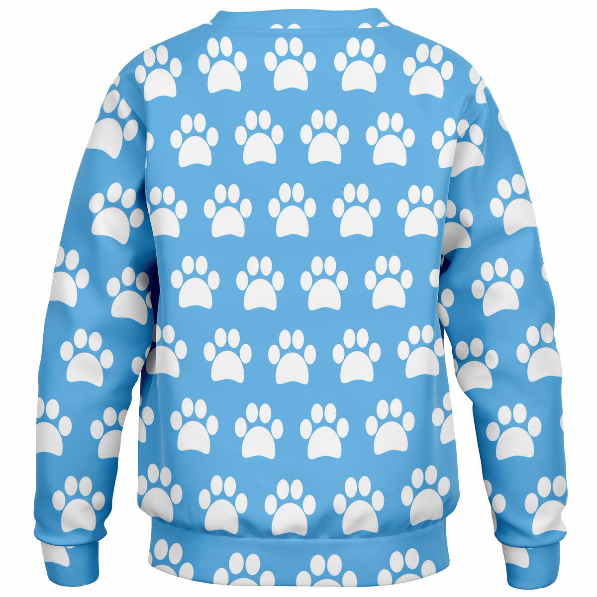 Kids Light Sky Blue Paw Print Sweatshirt – Ultra Soft & Stretchy, Cozy Fleece or Lightweight Sports Fabric Sweatshirt – Ultra Soft & Stretchy, Cozy Fleece or Lightweight Sports Fabric