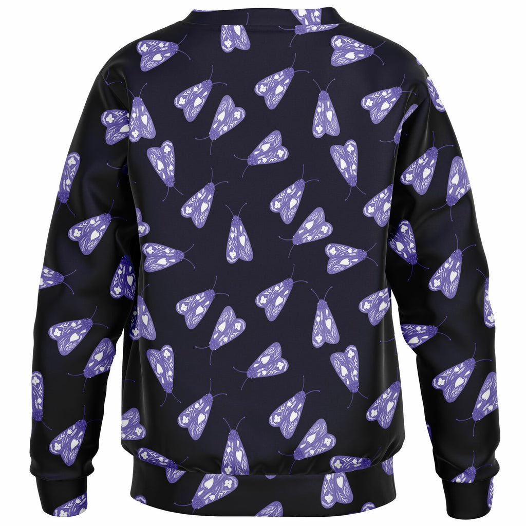 Kids Purple Floral Moth Sweatshirt – Ultra Soft & Stretchy, Cozy Fleece or Lightweight Sports Fabric Sweatshirt – Ultra Soft & Stretchy, Cozy Fleece or Lightweight Sports Fabric