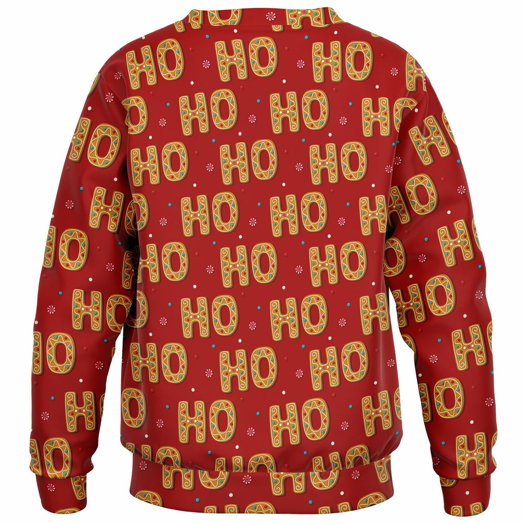 Kids Red Ho Ho Ho Christmas Sweatshirt – Ultra Soft & Stretchy, Cozy Fleece or Lightweight Sports Fabric Sweatshirt – Ultra Soft & Stretchy, Cozy Fleece or Lightweight Sports Fabric