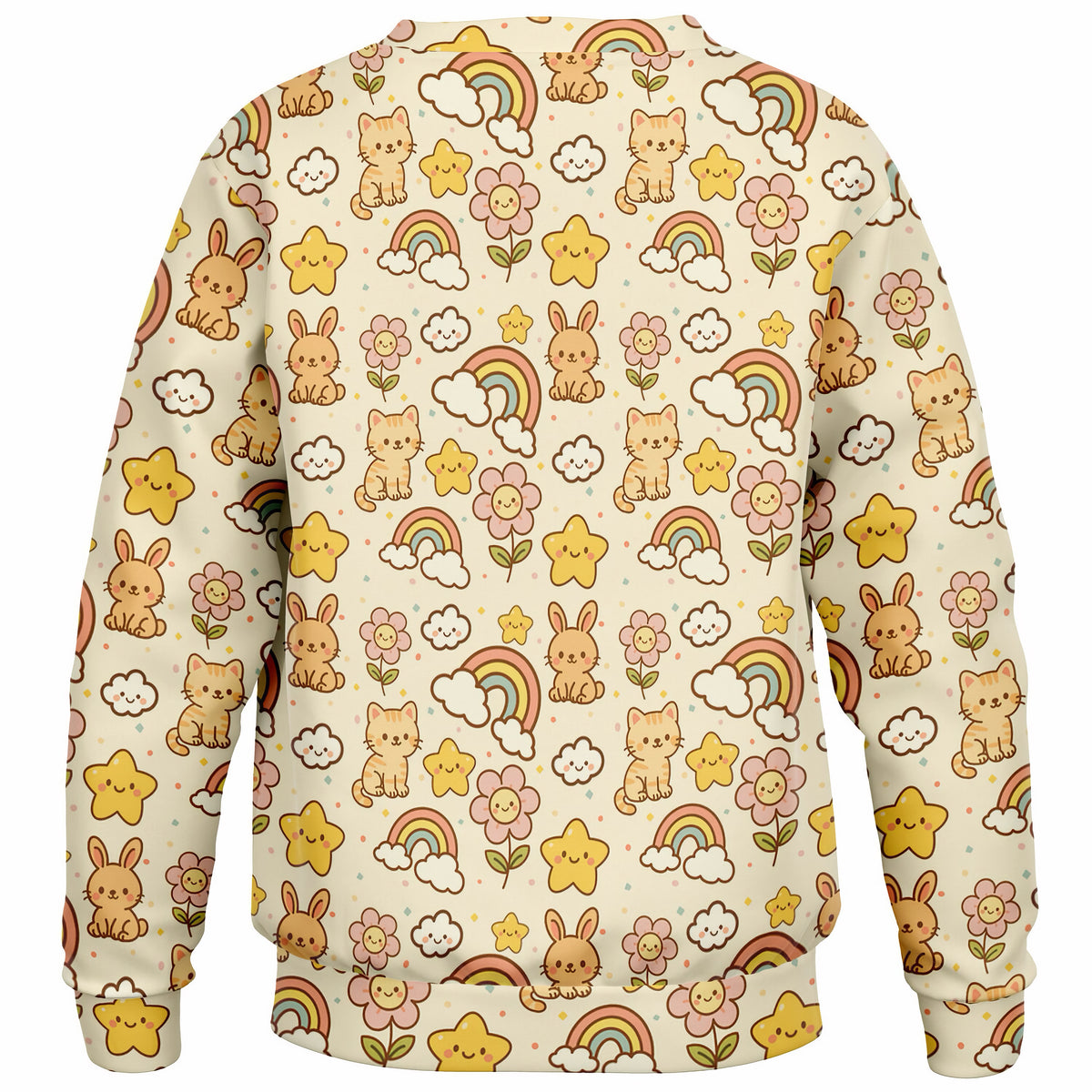 Kids Cute Kawaii Animals & Rainbow Sweatshirt – Ultra Soft & Stretchy, Cozy Fleece or Lightweight Sports Fabric Sweatshirt – Ultra Soft & Stretchy, Cozy Fleece or Lightweight Sports Fabric