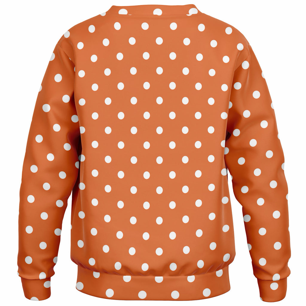 Kids Orange Polka Dot Sweatshirt – Ultra Soft & Stretchy, Cozy Fleece or Lightweight Sports Fabric Sweatshirt – Ultra Soft & Stretchy, Cozy Fleece or Lightweight Sports Fabric