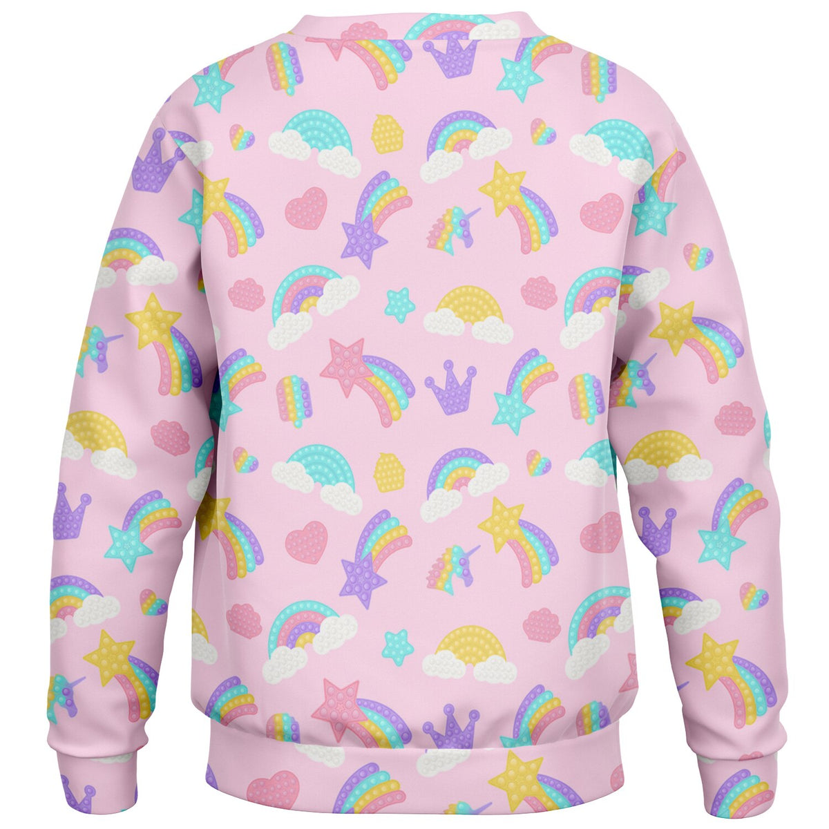 Girls Pink Rainbow Fidget Toy Themed Sweatshirt – Ultra Soft & Stretchy, Cozy Fleece or Lightweight Sports Fabric Sweatshirt – Ultra Soft & Stretchy, Cozy Fleece or Lightweight Sports Fabric