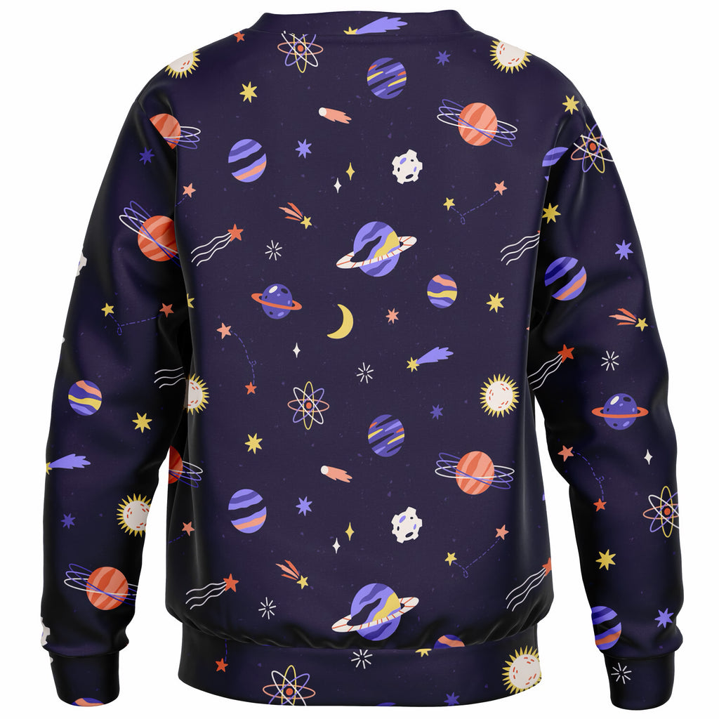 Kids Purple Outer Space Sweatshirt – Ultra Soft & Stretchy, Cozy Fleece or Lightweight Sports Fabric Sweatshirt – Ultra Soft & Stretchy, Cozy Fleece or Lightweight Sports Fabric