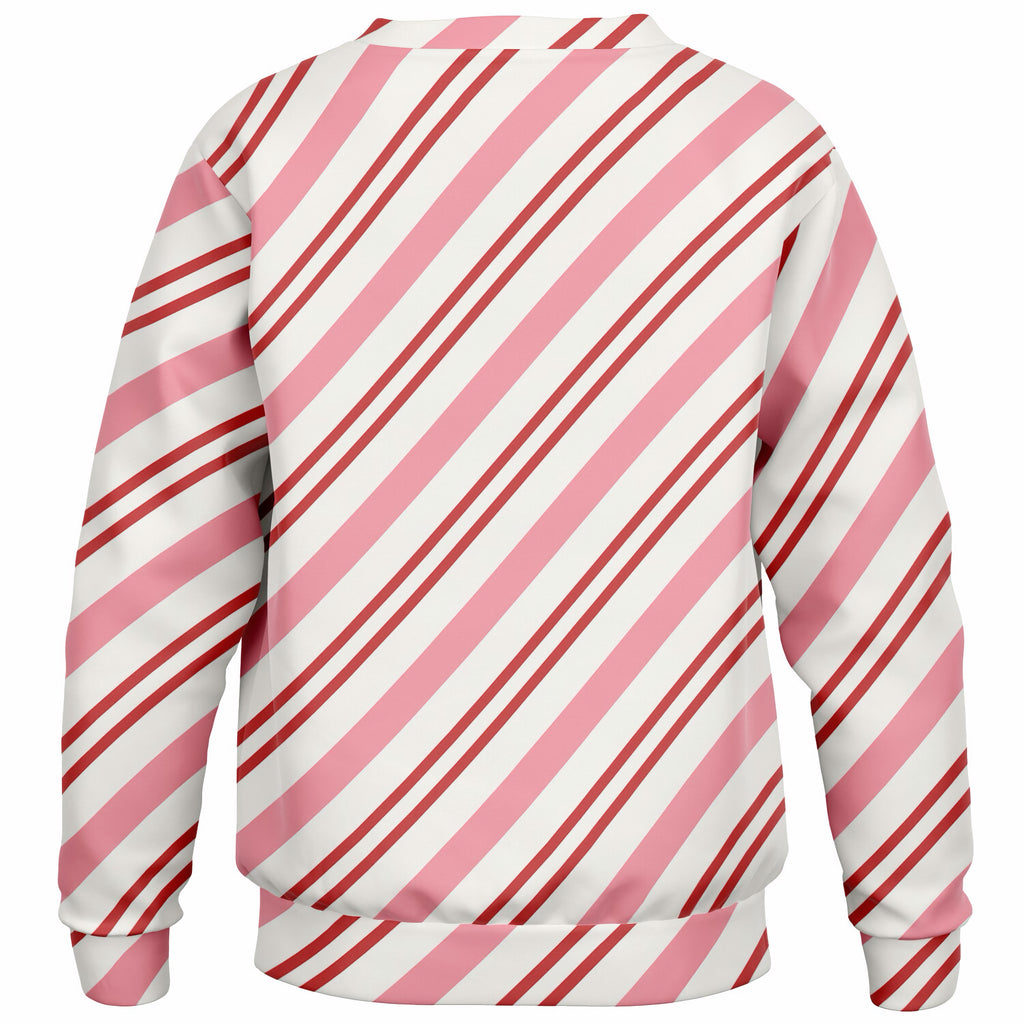 Girls Pink Candy Cane Sweatshirt – Ultra Soft & Stretchy, Cozy Fleece or Lightweight Sports Fabric Sweatshirt – Ultra Soft & Stretchy, Cozy Fleece or Lightweight Sports Fabric