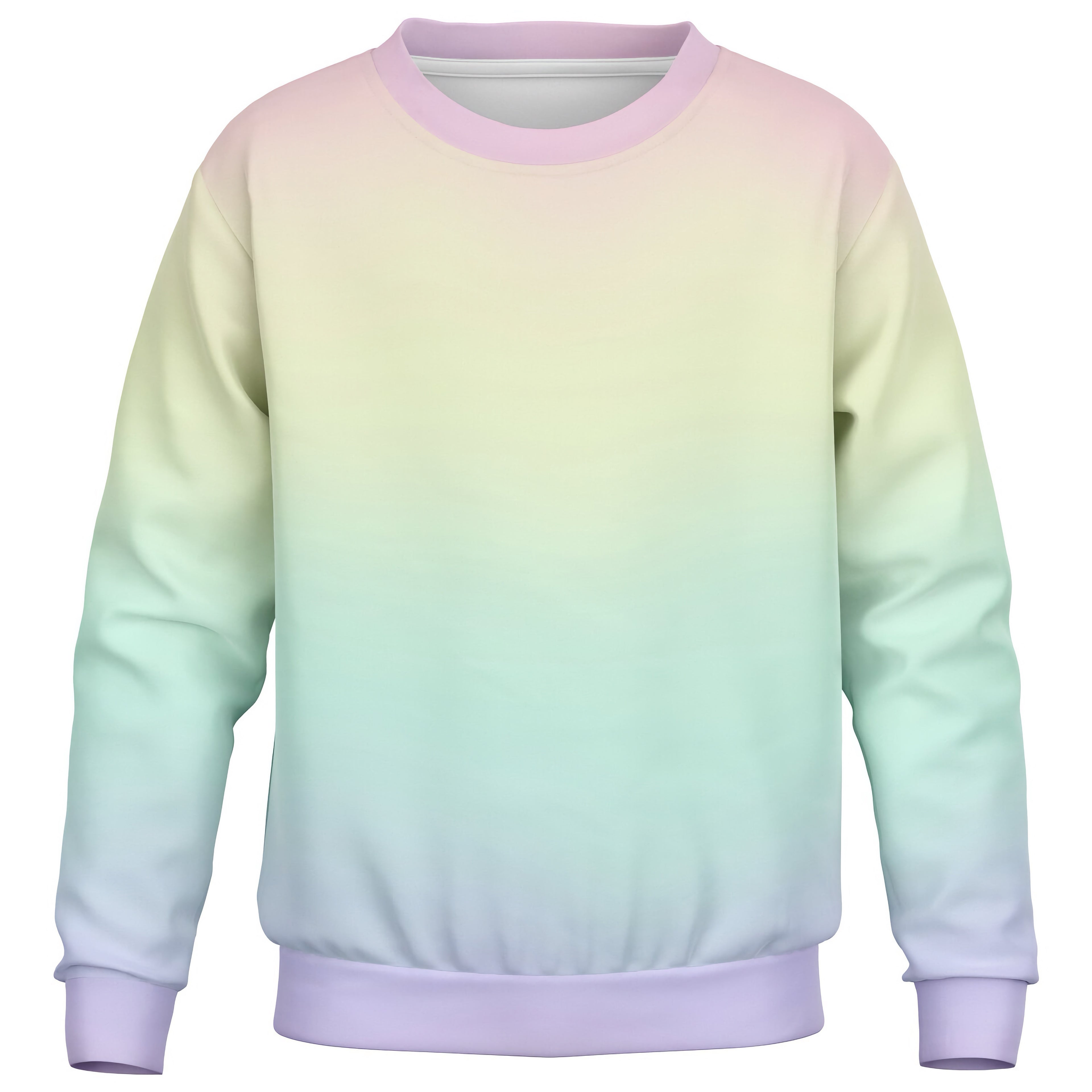 Girls Pastel Rainbow Sweatshirt – Cozy Cotton Fleece or Lightweight Sports Fabric