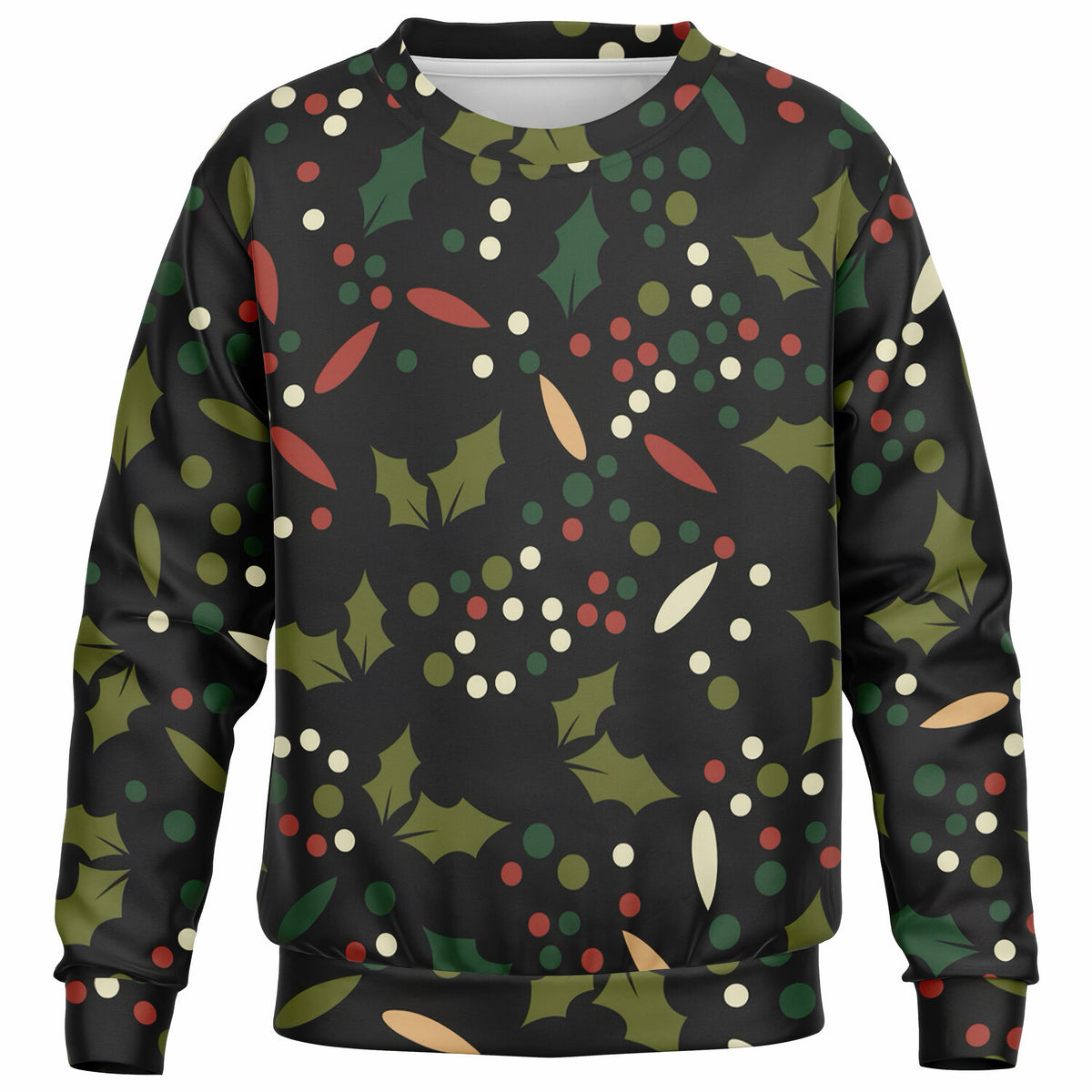 Kids Christmas Holly Berry Sweatshirt – Ultra Soft & Stretchy, Cozy Fleece or Lightweight Sports Fabric Sweatshirt – Ultra Soft & Stretchy, Cozy Fleece or Lightweight Sports Fabric