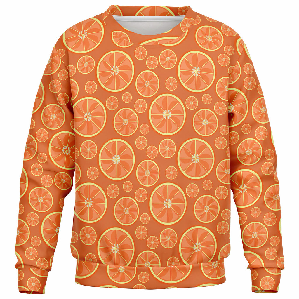 Kids Orange Citrus Sweatshirt – Ultra Soft & Stretchy, Cozy Fleece or Lightweight Sports Fabric Sweatshirt – Ultra Soft & Stretchy, Cozy Fleece or Lightweight Sports Fabric