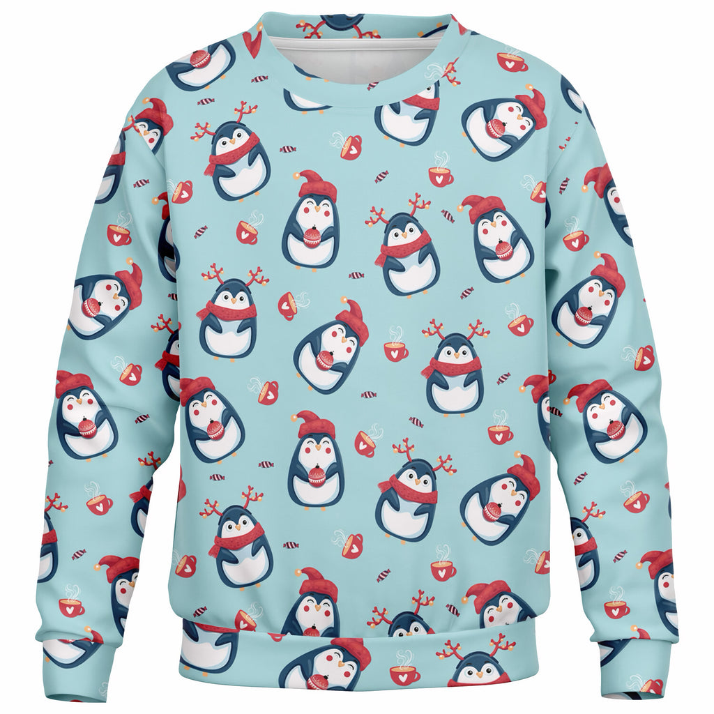 Kids Reindeer Penguin Sweatshirt – Ultra Soft & Stretchy, Cozy Fleece or Lightweight Sports Fabric Sweatshirt – Ultra Soft & Stretchy, Cozy Fleece or Lightweight Sports Fabric
