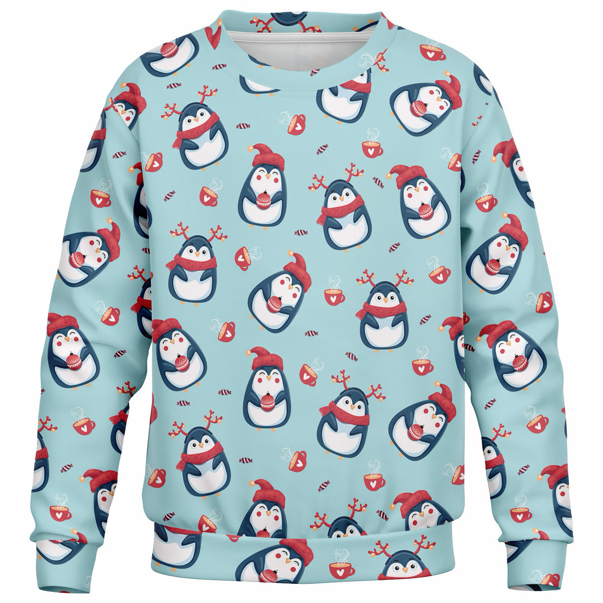 Kids Reindeer Penguin Sweatshirt – Ultra Soft & Stretchy, Cozy Fleece or Lightweight Sports Fabric Sweatshirt – Ultra Soft & Stretchy, Cozy Fleece or Lightweight Sports Fabric