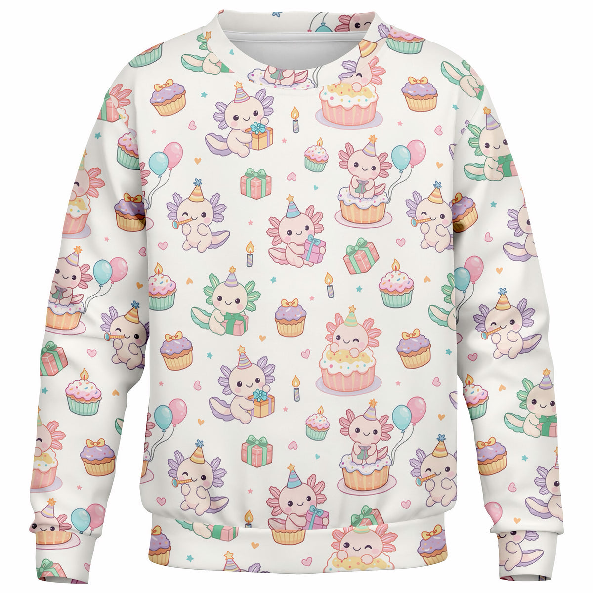 Kids Axolotl Birthday Sweatshirt – Ultra Soft & Stretchy, Cozy Fleece or Lightweight Sports Fabric Sweatshirt – Ultra Soft & Stretchy, Cozy Fleece or Lightweight Sports Fabric