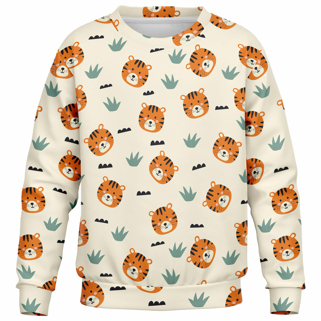 Kids Tiger Face Sweatshirt – Ultra Soft & Stretchy, Cozy Fleece or Lightweight Sports Fabric Sweatshirt – Ultra Soft & Stretchy, Cozy Fleece or Lightweight Sports Fabric