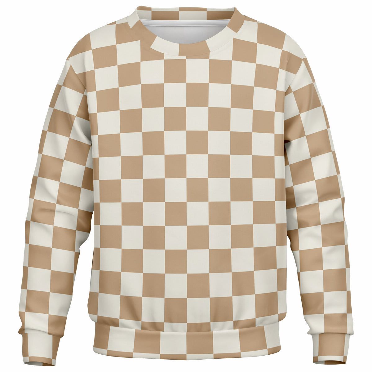 Kids Beige Checkered Sweatshirt – Ultra Soft & Stretchy, Cozy Fleece or Lightweight Sports Fabric Sweatshirt – Ultra Soft & Stretchy, Cozy Fleece or Lightweight Sports Fabric