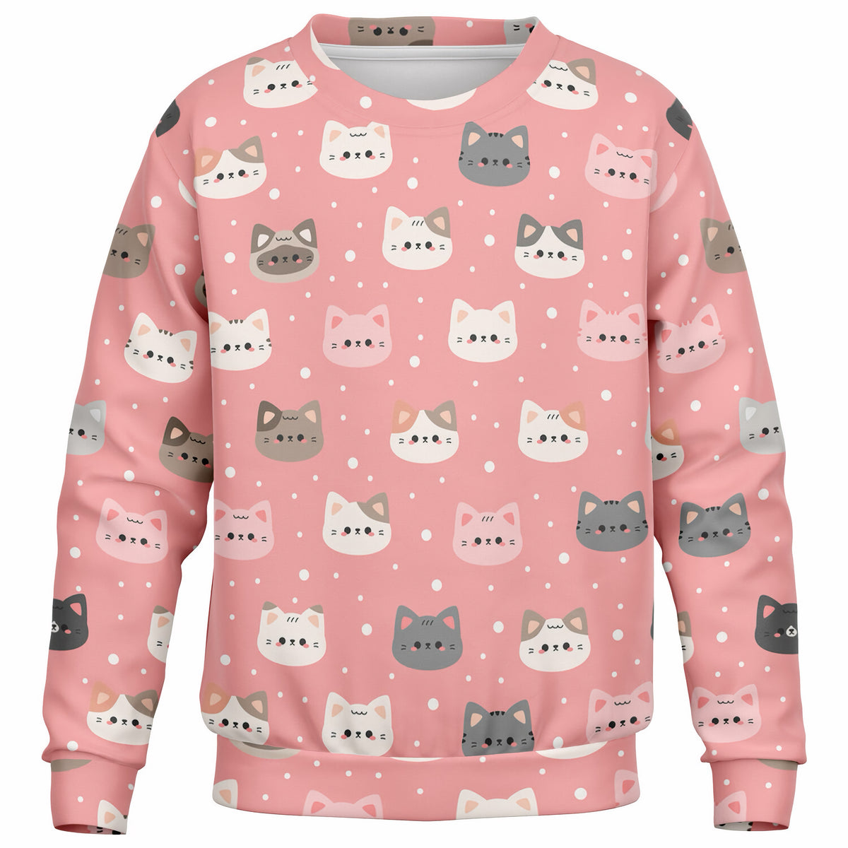 Girls Pink Cat Sweatshirt – Ultra Soft & Stretchy, Cozy Fleece or Lightweight Sports Fabric Sweatshirt – Ultra Soft & Stretchy, Cozy Fleece or Lightweight Sports Fabric