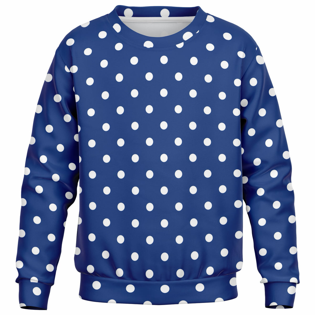 Kids Navy Blue Polka Dot Sweatshirt – Ultra Soft & Stretchy, Cozy Fleece or Lightweight Sports Fabric Sweatshirt – Ultra Soft & Stretchy, Cozy Fleece or Lightweight Sports Fabric