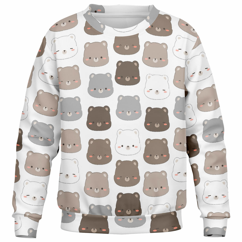 Kids Cute Bear Face Sweatshirt – Ultra Soft & Stretchy, Cozy Fleece or Lightweight Sports Fabric Sweatshirt – Ultra Soft & Stretchy, Cozy Fleece or Lightweight Sports Fabric