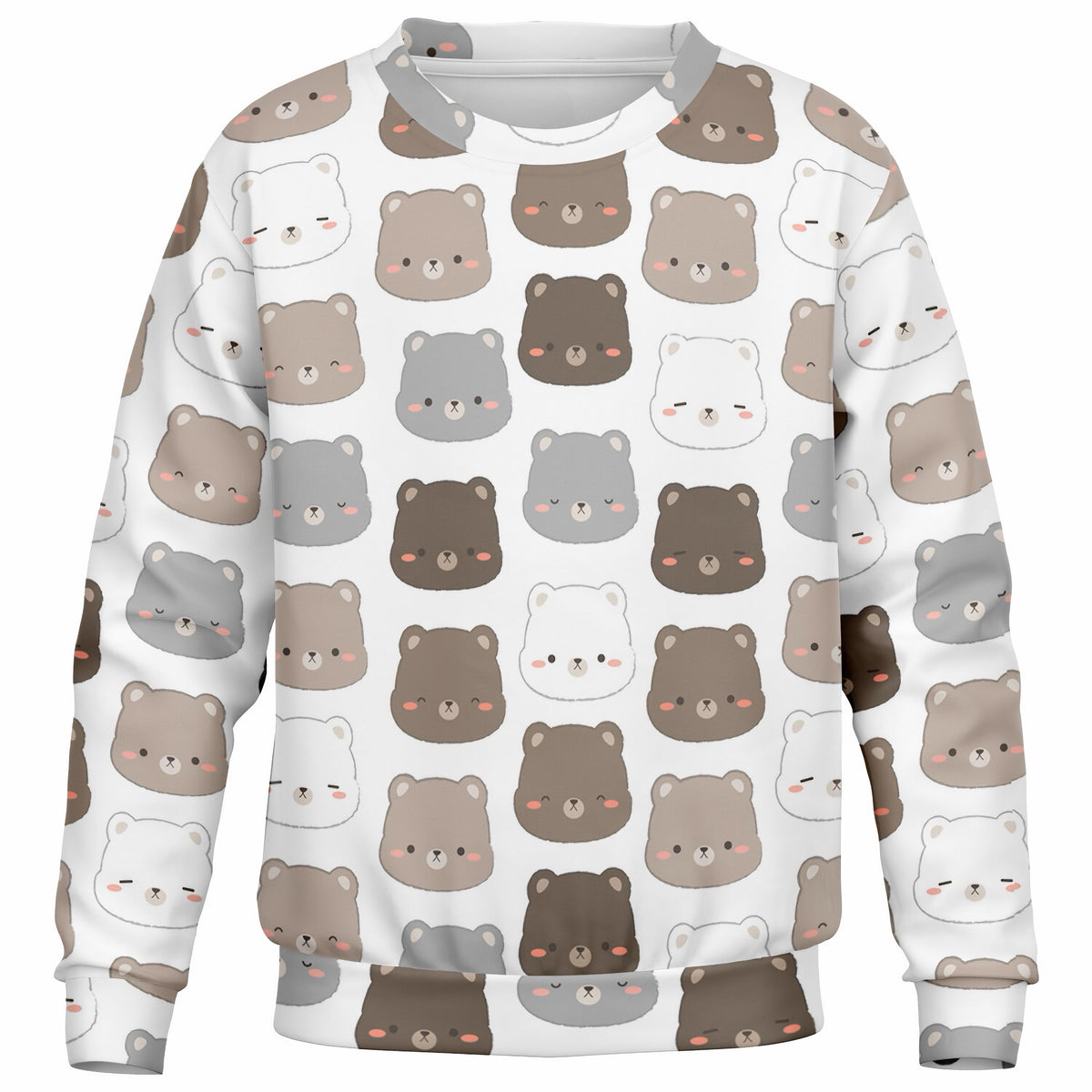 Kids Cute Bear Face Sweatshirt – Ultra Soft & Stretchy, Cozy Fleece or Lightweight Sports Fabric Sweatshirt – Ultra Soft & Stretchy, Cozy Fleece or Lightweight Sports Fabric