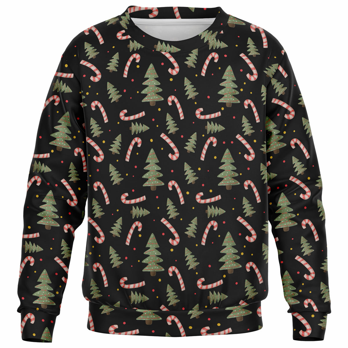 Kids Christmas Tree & Candy Cane Sweatshirt – Ultra Soft & Stretchy, Cozy Fleece or Lightweight Sports Fabric Sweatshirt – Ultra Soft & Stretchy, Cozy Fleece or Lightweight Sports Fabric