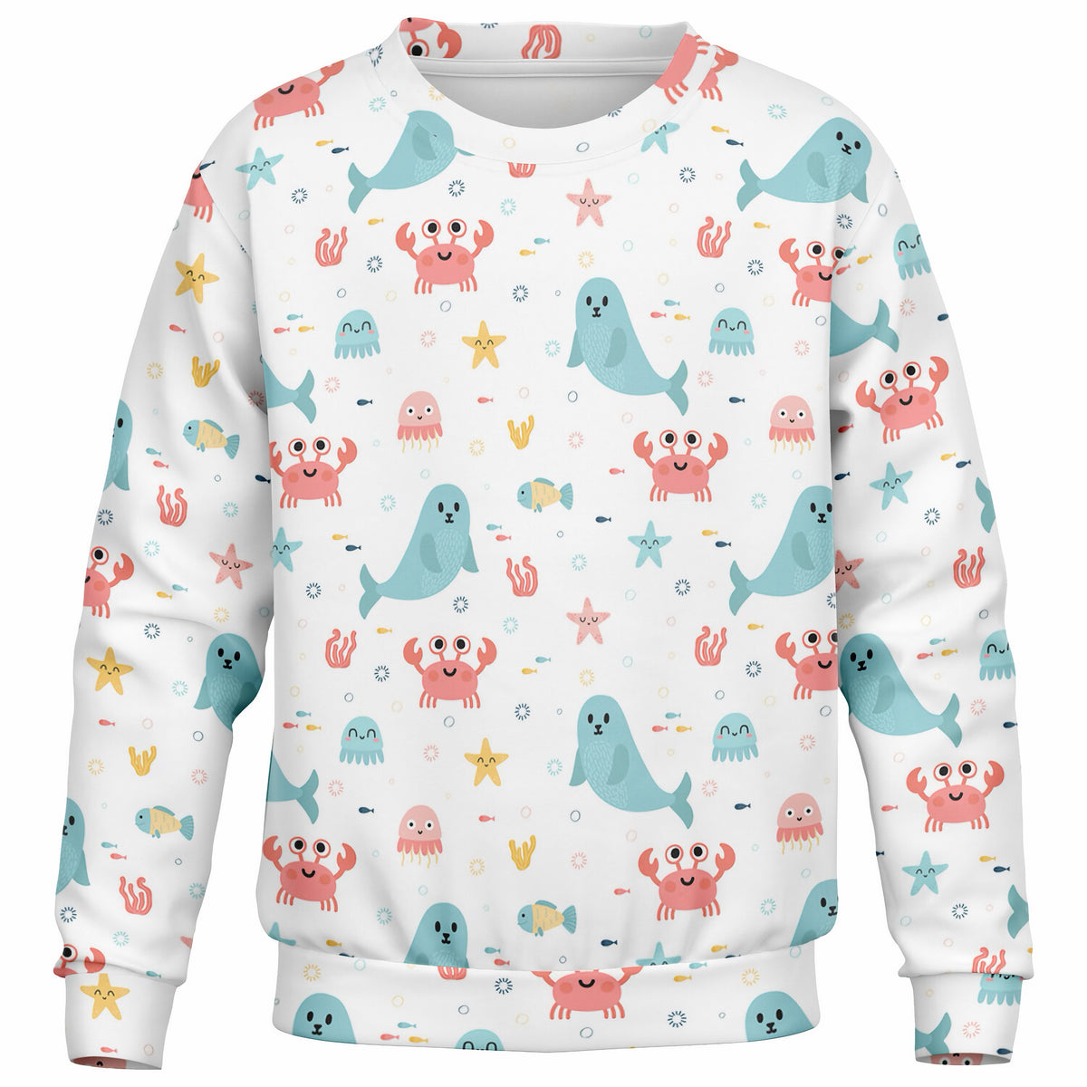 Kids Cute Ocean Animals Sweatshirt – Ultra Soft & Stretchy, Cozy Fleece or Lightweight Sports Fabric Sweatshirt – Ultra Soft & Stretchy, Cozy Fleece or Lightweight Sports Fabric