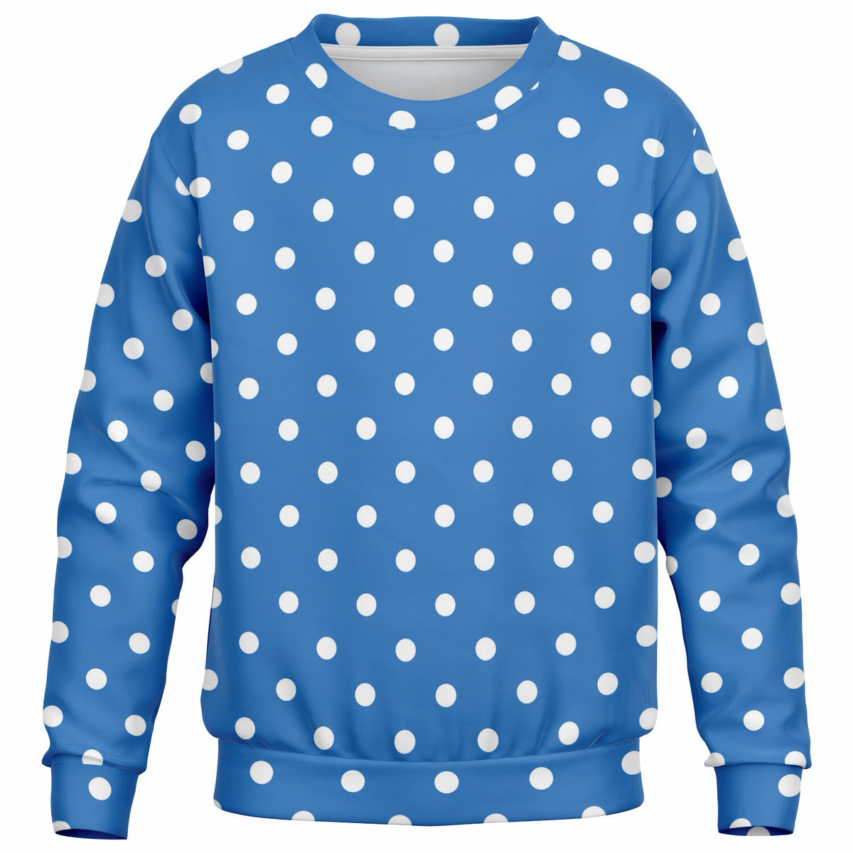 Kids Bright Blue Polka Dot Sweatshirt – Ultra Soft & Stretchy, Cozy Fleece or Lightweight Sports Fabric Sweatshirt – Ultra Soft & Stretchy, Cozy Fleece or Lightweight Sports Fabric