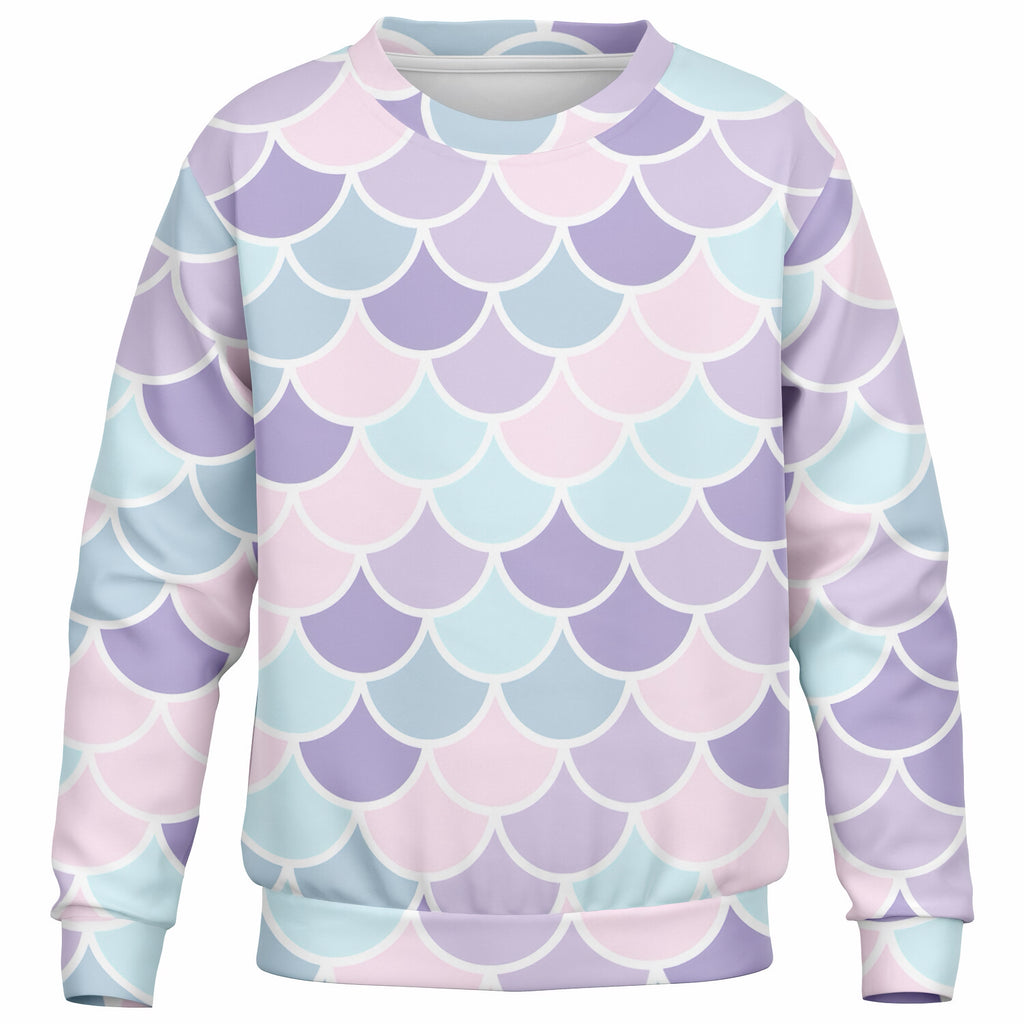 Girls Pastel Purple Mermaid Sweatshirt – Ultra Soft & Stretchy, Cozy Fleece or Lightweight Sports Fabric Sweatshirt – Ultra Soft & Stretchy, Cozy Fleece or Lightweight Sports Fabric