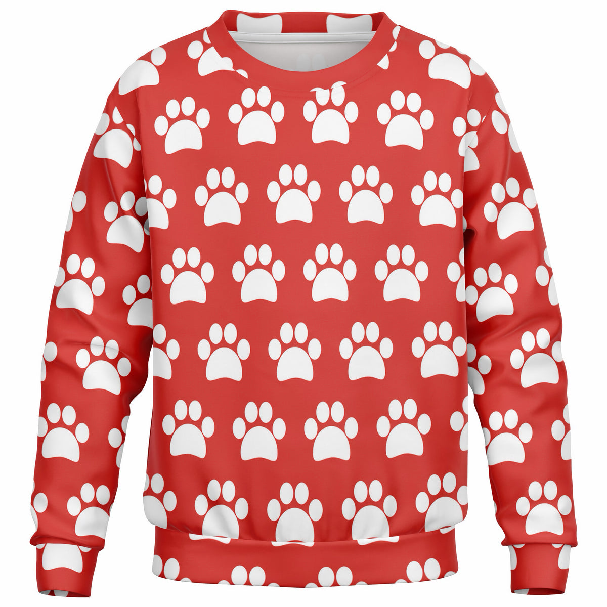Kids Red Paw Print Sweatshirt – Ultra Soft & Stretchy, Cozy Fleece or Lightweight Sports Fabric Sweatshirt – Ultra Soft & Stretchy, Cozy Fleece or Lightweight Sports Fabric