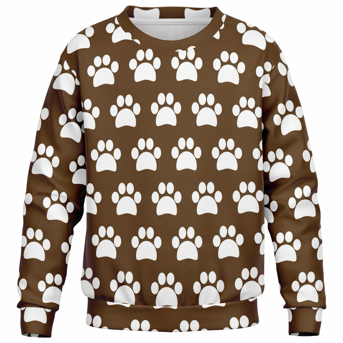 Kids Brown Paw Print Sweatshirt – Ultra Soft & Stretchy, Cozy Fleece or Lightweight Sports Fabric Sweatshirt – Ultra Soft & Stretchy, Cozy Fleece or Lightweight Sports Fabric