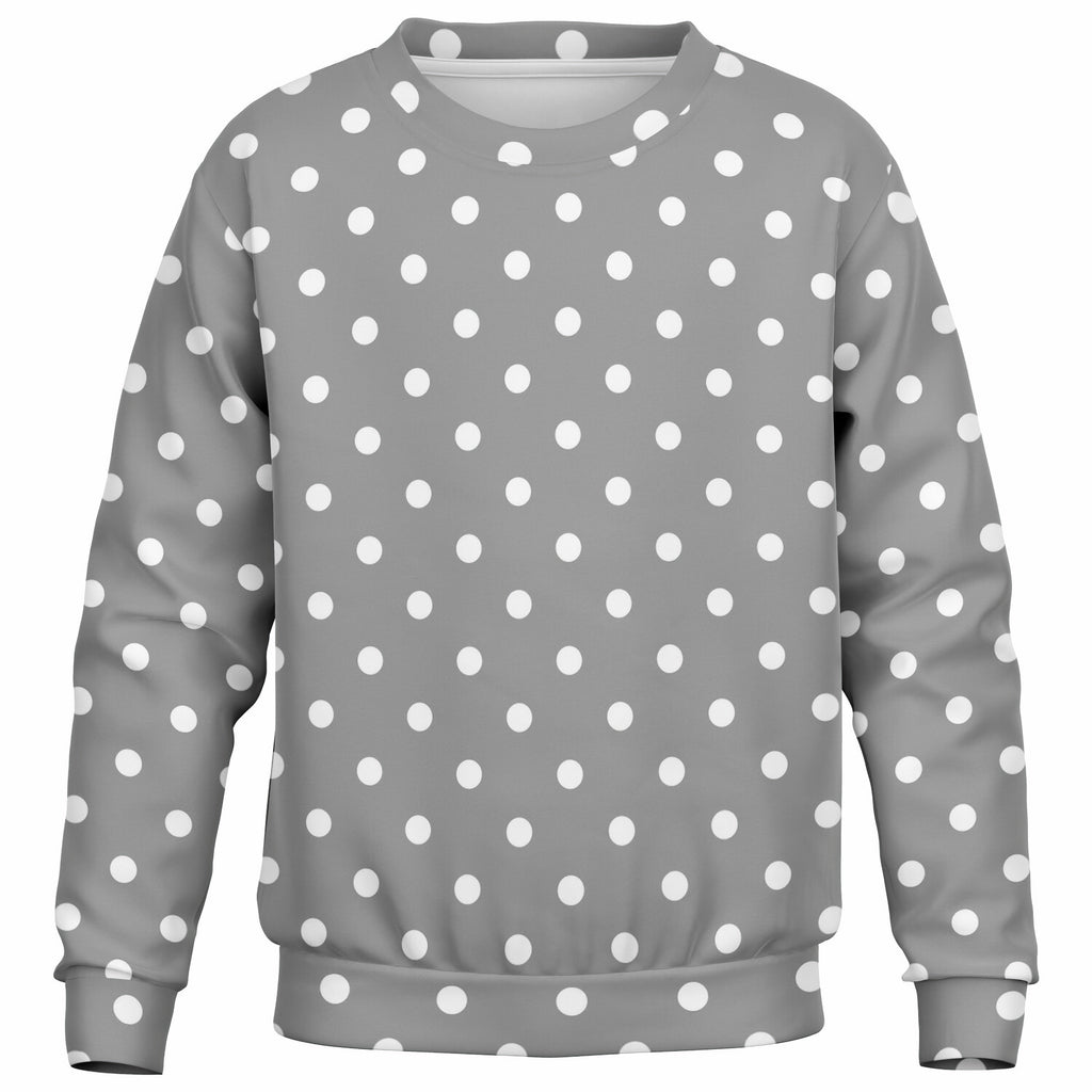 Kids Gray Polka Dot Sweatshirt – Ultra Soft & Stretchy, Cozy Fleece or Lightweight Sports Fabric Sweatshirt – Ultra Soft & Stretchy, Cozy Fleece or Lightweight Sports Fabric