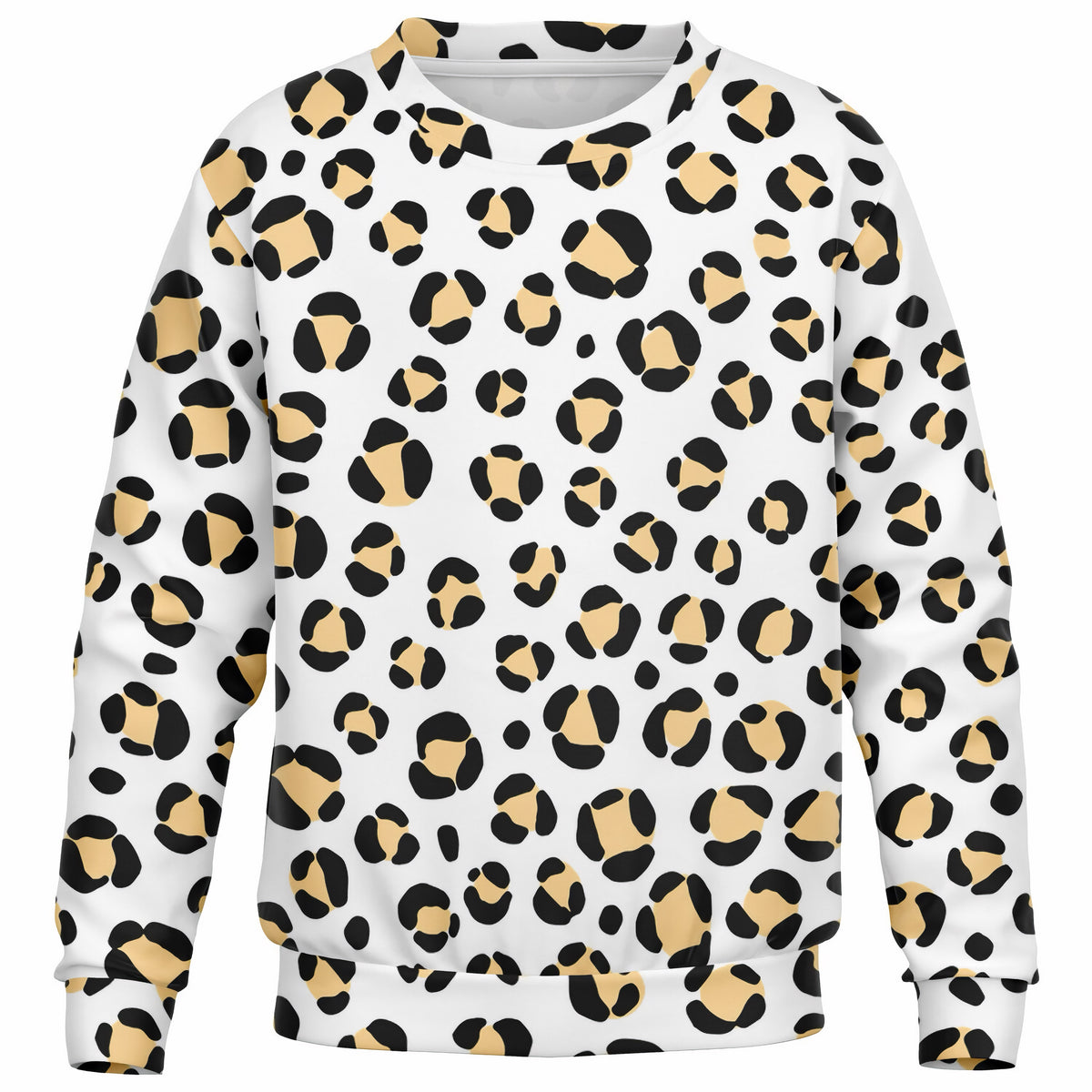 Kids Black & Tan Leopard Print Sweatshirt – Ultra Soft & Stretchy, Cozy Fleece or Lightweight Sports Fabric Sweatshirt – Ultra Soft & Stretchy, Cozy Fleece or Lightweight Sports Fabric