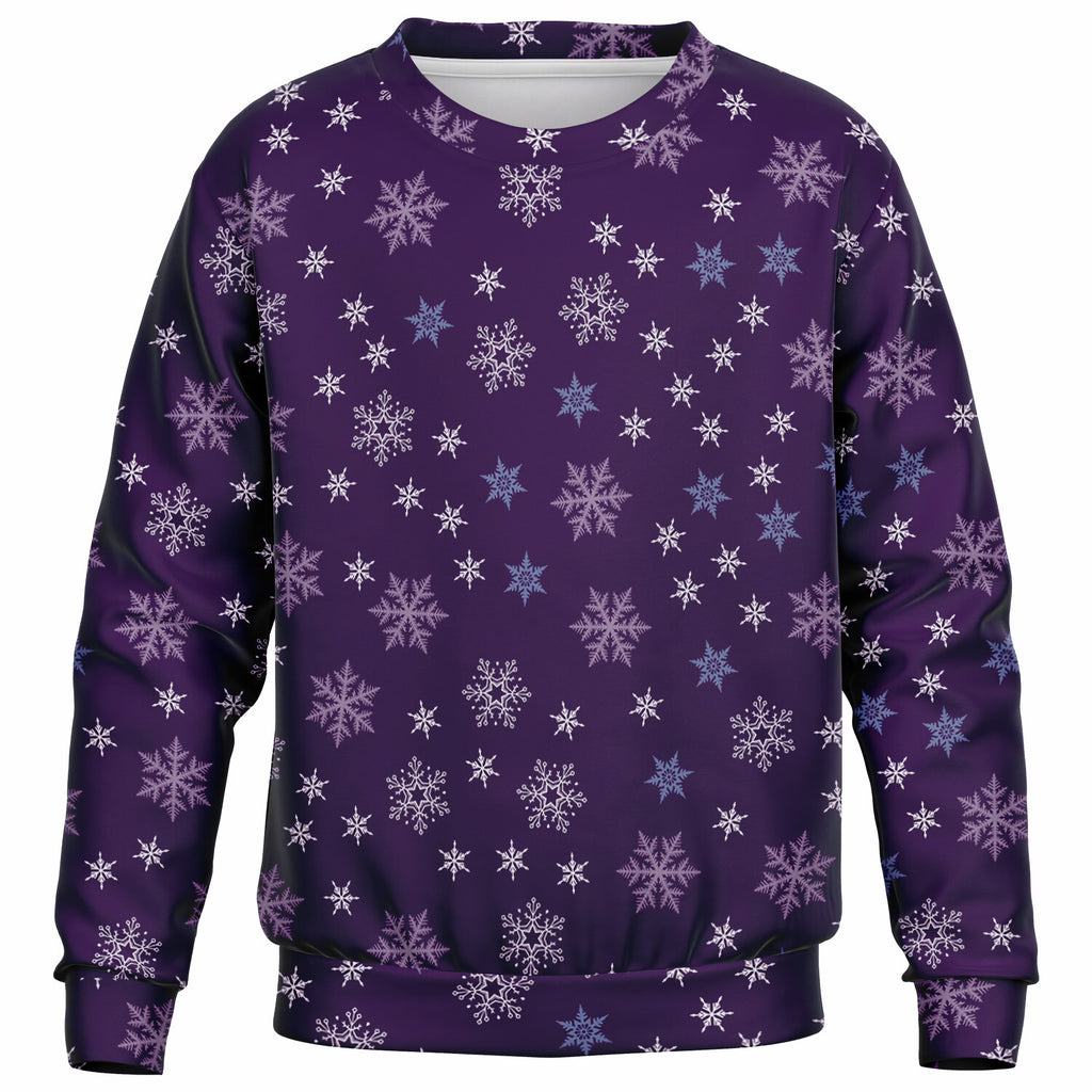 Kids Purple Snowflake Sweatshirt – Ultra Soft & Stretchy, Cozy Fleece or Lightweight Sports Fabric Sweatshirt – Ultra Soft & Stretchy, Cozy Fleece or Lightweight Sports Fabric
