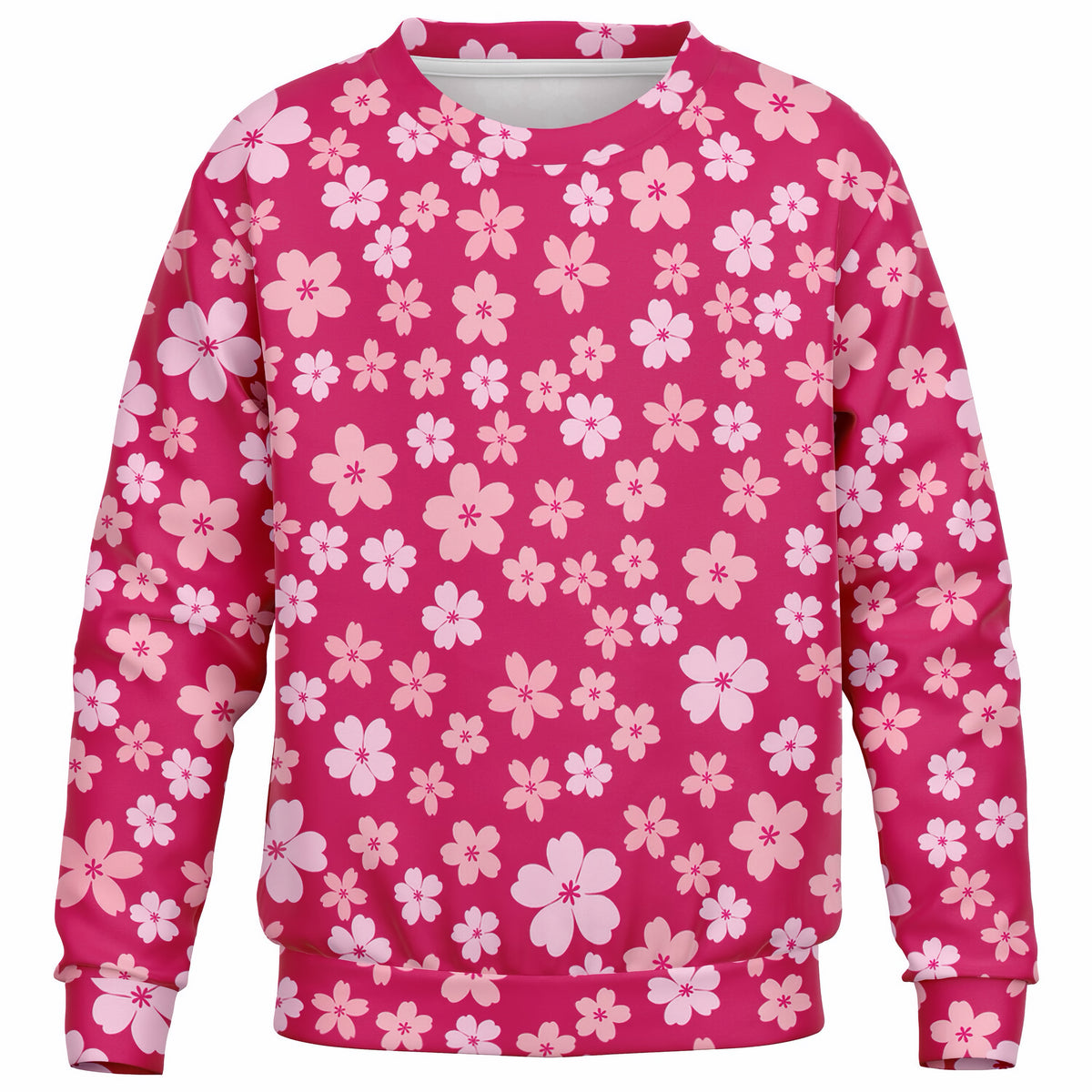 Girls Bright Pink Cherry Blossom Sweatshirt – Ultra Soft & Stretchy, Cozy Fleece or Lightweight Sports Fabric Sweatshirt – Ultra Soft & Stretchy, Cozy Fleece or Lightweight Sports Fabric