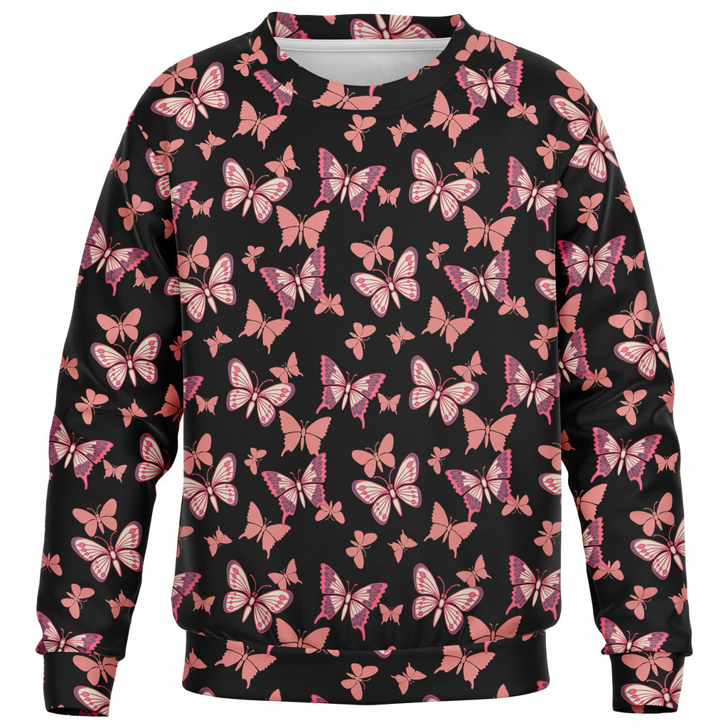 Girls Vibrant Pink Butterfly Sweatshirt – Ultra Soft & Stretchy, Cozy Fleece or Lightweight Sports Fabric Sweatshirt – Ultra Soft & Stretchy, Cozy Fleece or Lightweight Sports Fabric