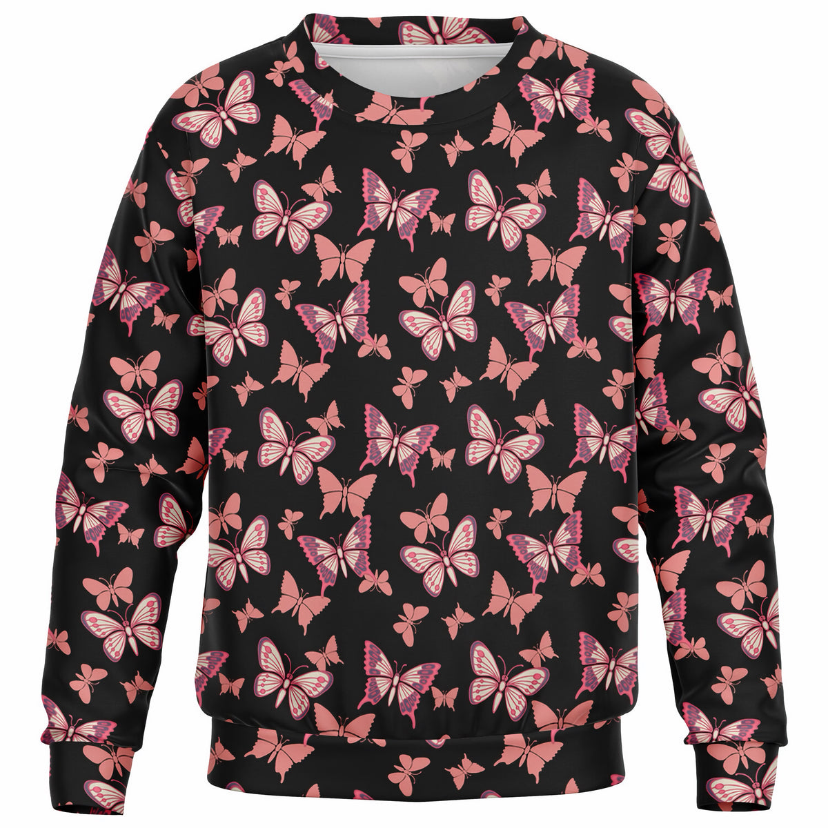 Girls Vibrant Pink Butterfly Sweatshirt – Ultra Soft & Stretchy, Cozy Fleece or Lightweight Sports Fabric Sweatshirt – Ultra Soft & Stretchy, Cozy Fleece or Lightweight Sports Fabric